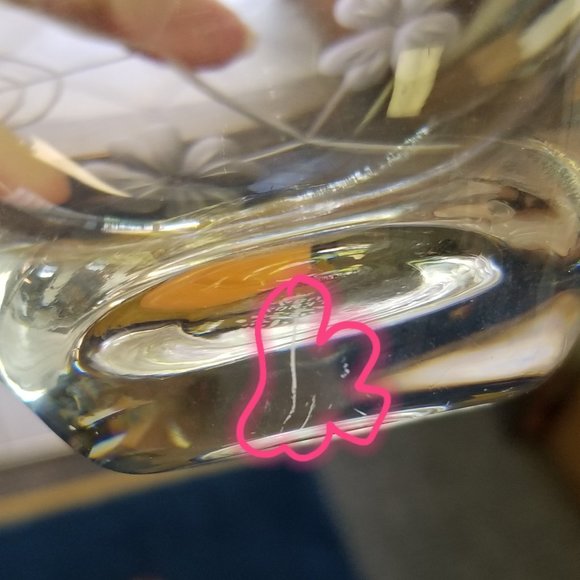 Lenox Etched Flora Vase Small Lead Crystal Glass Flowers Stems Leaves - Picture 6 of 6